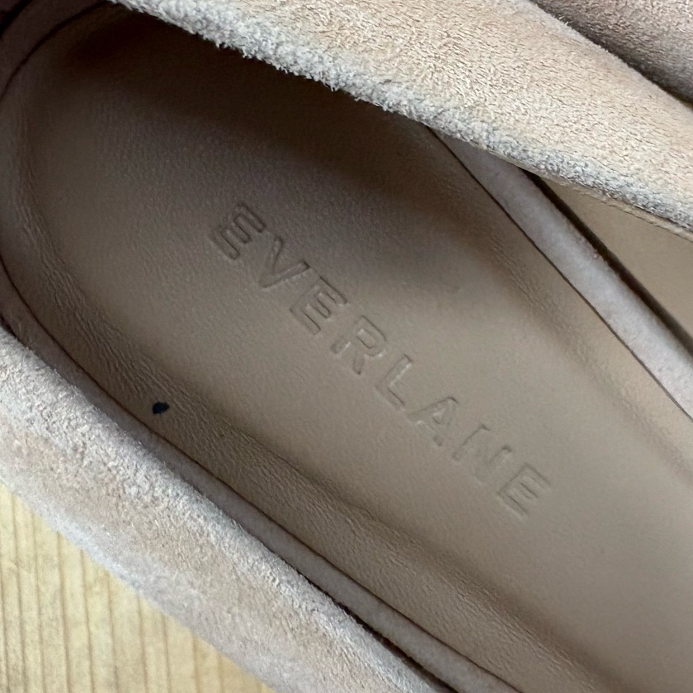 Everlane Beige Suede Heels The banana 3” heel leather NWOB size 7.5 - Picture 7 of 13